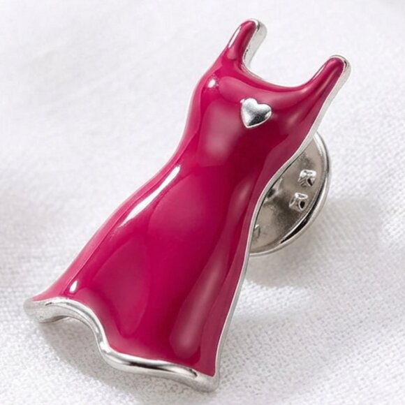 GO RED Red Dress & Heart Enamel Lapel Pin / Brooch | Heart Health Awareness - Picture 1 of 4